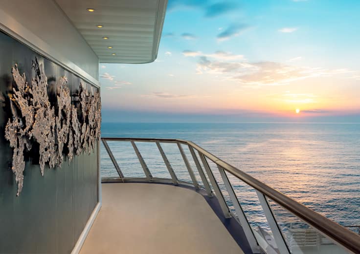 balcony on allura, oceania cruises new ship
