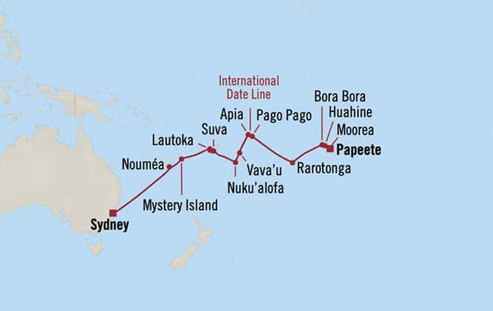 Oceania Cruises Days From Sydney Australia To Papeete Tahiti