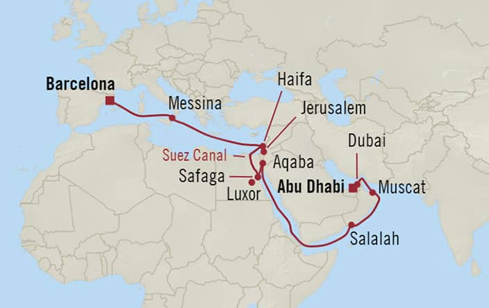 オーシャニア クルーズ Days From Barcelona Spain To Abu Dhabi United Arab Emirates