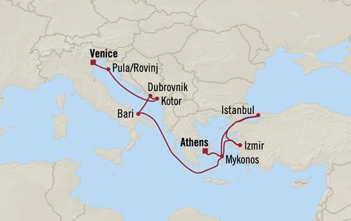 cruise from greece to venice