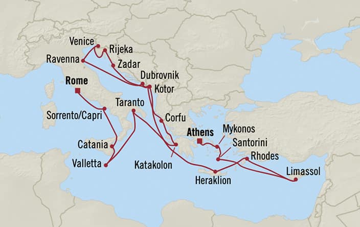 Italy, the Adriatic & Greece - Itinerary - Athens (Piraeus) to