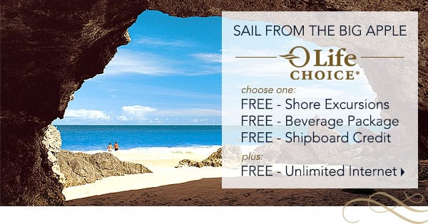 OLife Choice - Choose one: Free                                    Shore Excursion, Free Beverage Package                                    or Free Shipboard Credit plus Free                                    Internet