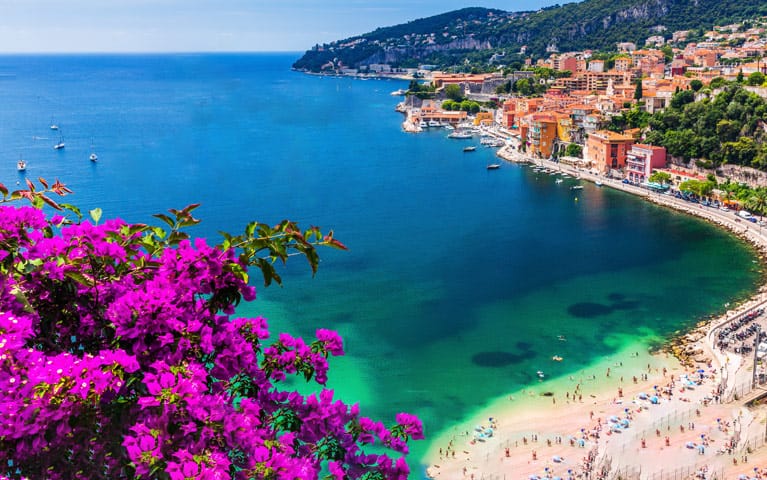 Mediterranean Beach Landscape, French Riviera Stock Photo - Image