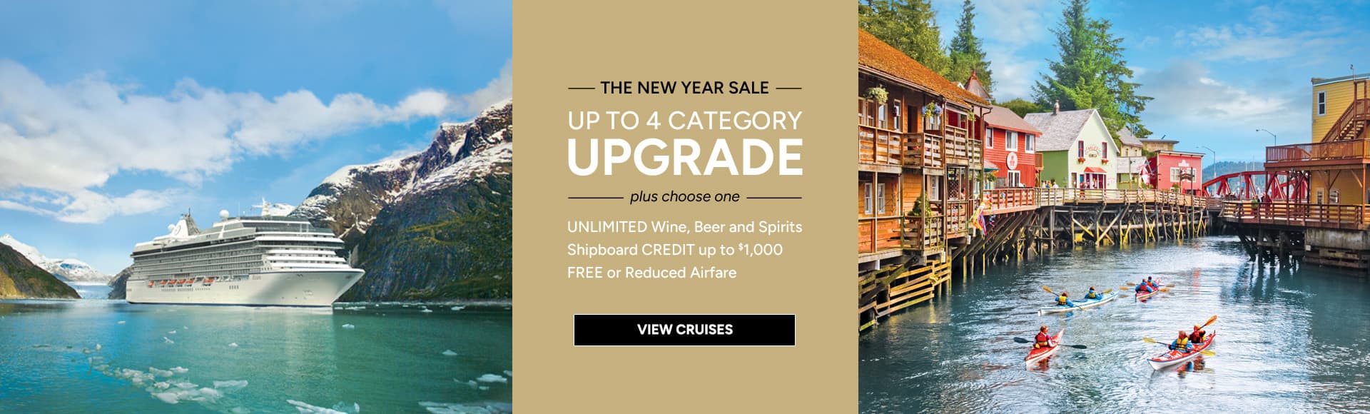 Oceania Cruises New Year Sale: Up to a 4 category upgrade plus prestige beverage package, free shipboard credit or free airfare