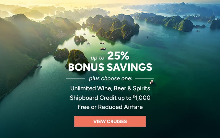 Oceania Cruises Bonus Savings plus Your World by Choice Offer, limited time cruise deals